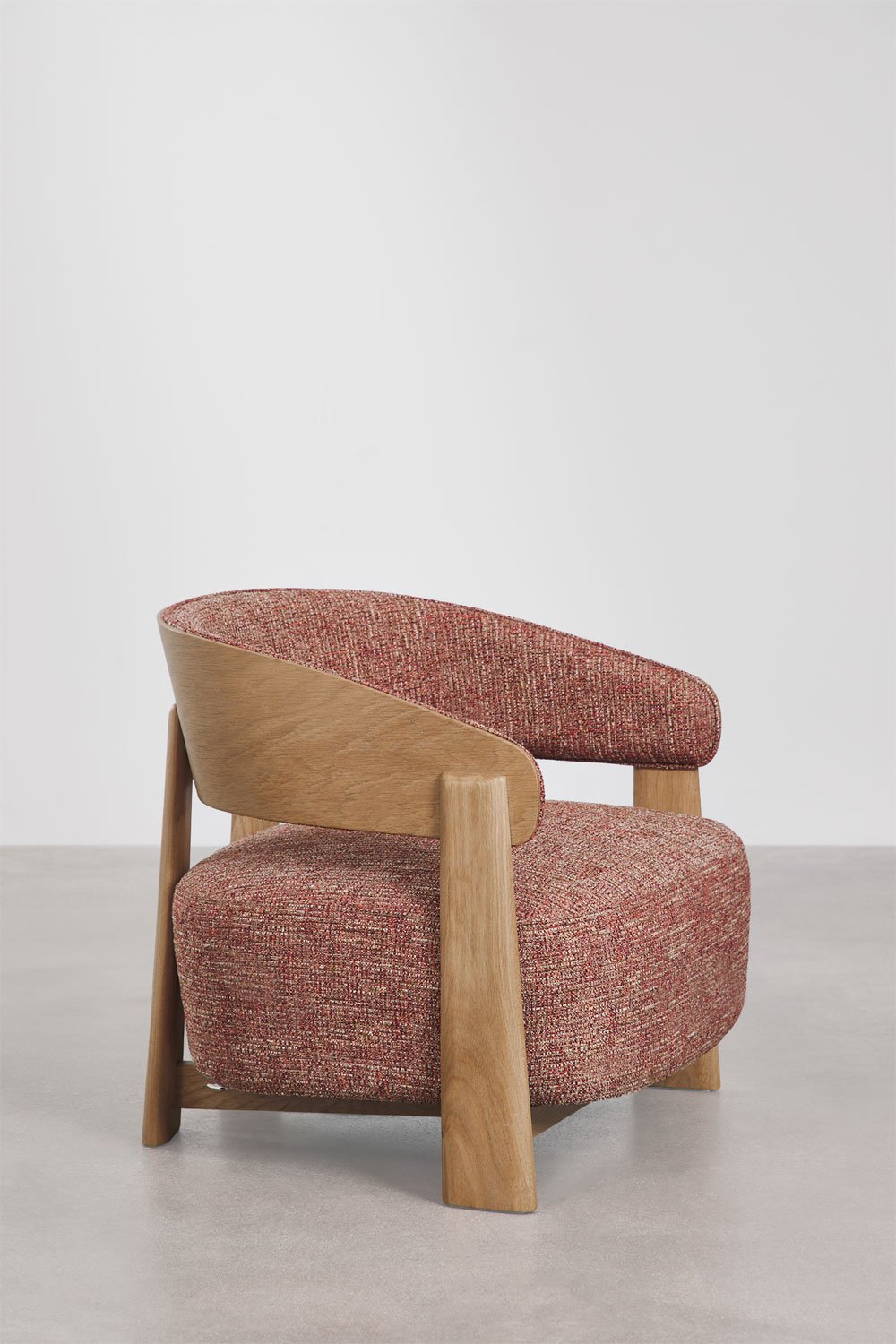 Fauteuil van bekleed eikenhout Olea, galerij beeld 5