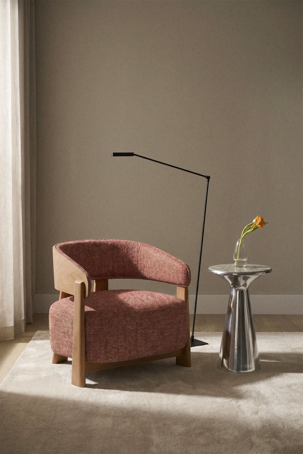 Fauteuil van bekleed eikenhout Olea, galerij beeld 1