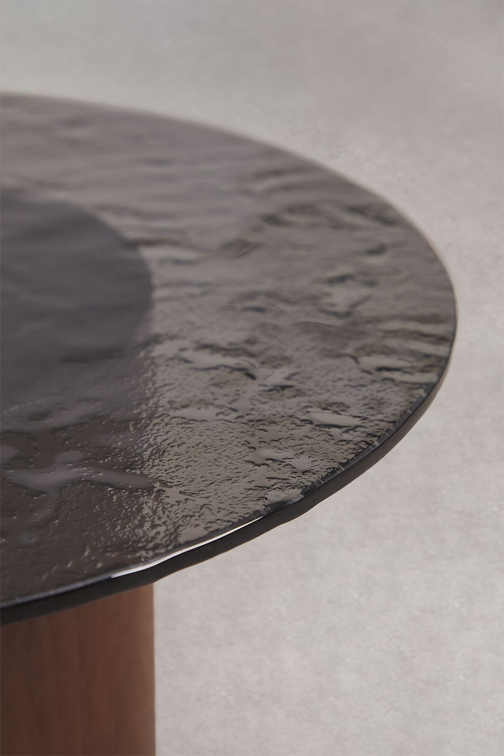 Ronde bijzettafel Ø50 cm van gehard glas en MDF Asgri, galerij beeld 4