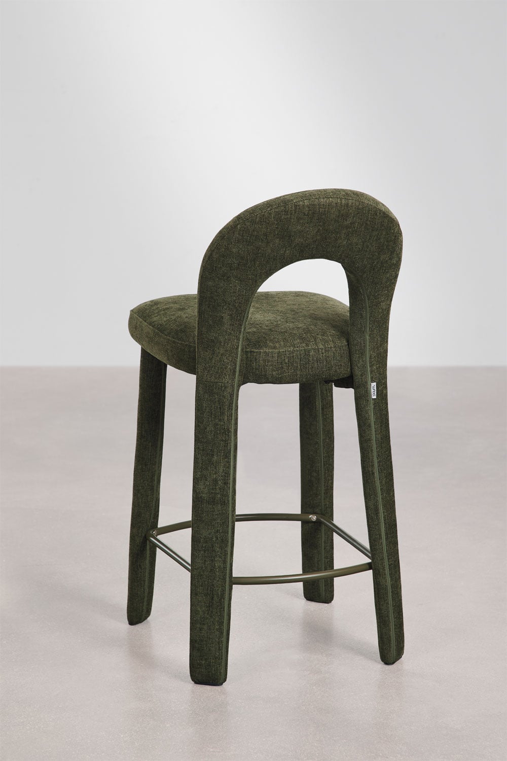 Set van 2 hoge krukken met bekleding en ijzeren frame Gianis, galerij beeld 4