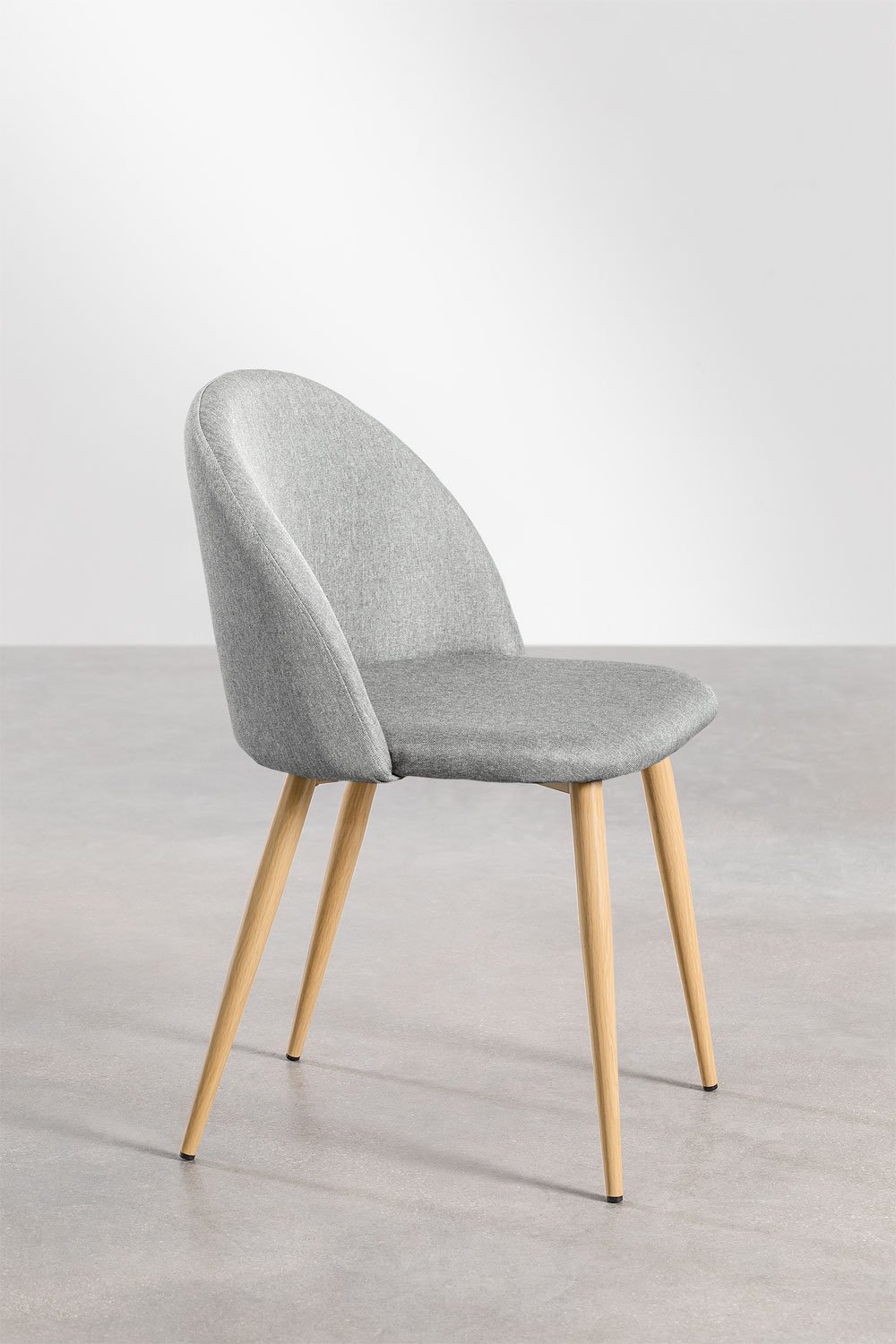Pack van 4 gestoffeerde eetkamerstoelen van staal Kana, galerij beeld 3
