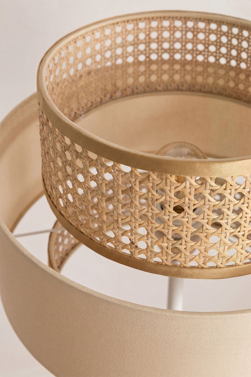 Staande lamp van rotan en ijzer Satu, galerij beeld 2