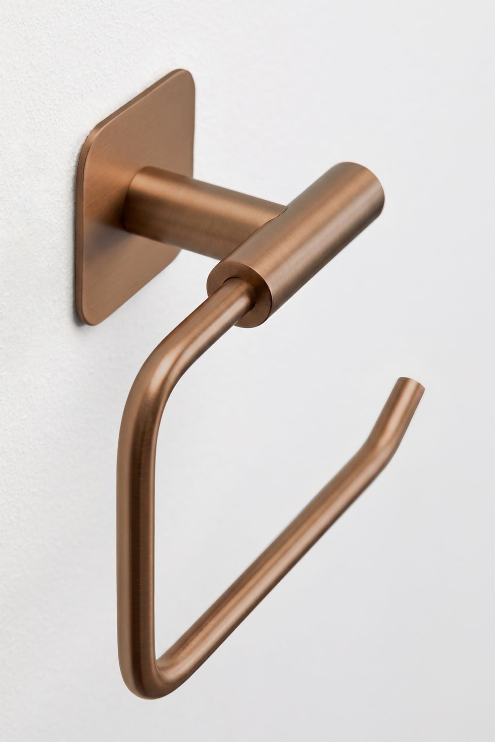 Zelfklevende toiletrolhouder voor de badkamer van geborsteld roségoudkleurig roestvrij staal Ondreli, galerij beeld 5