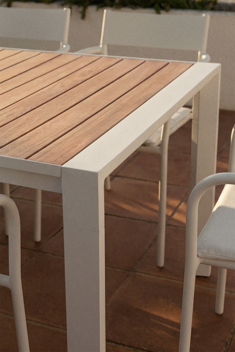 Rectangulaire uitschuifbare aluminium tuin tafel Amalfi 215-275x100 cm, galerij beeld 2