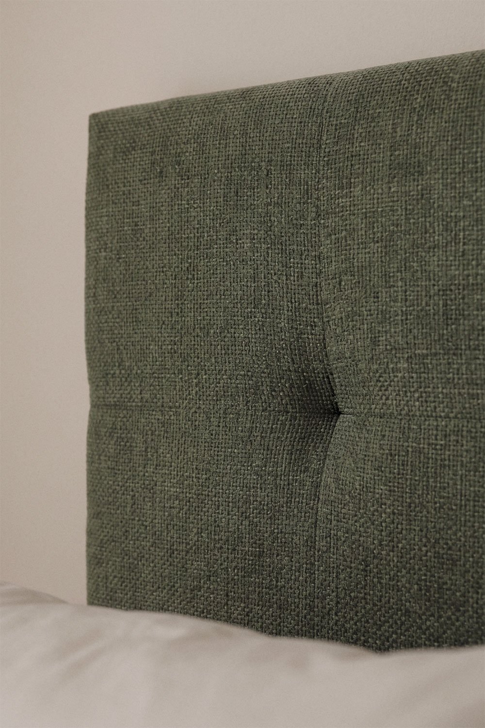 Hoofdbord voor bed van 160 cm bekleed met saliegroene chenille Artur, galerij beeld 2
