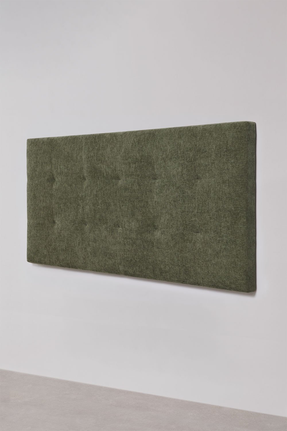Hoofdbord voor bed van 200 cm bekleed met saliegroene chenille Artur, galerij beeld 4