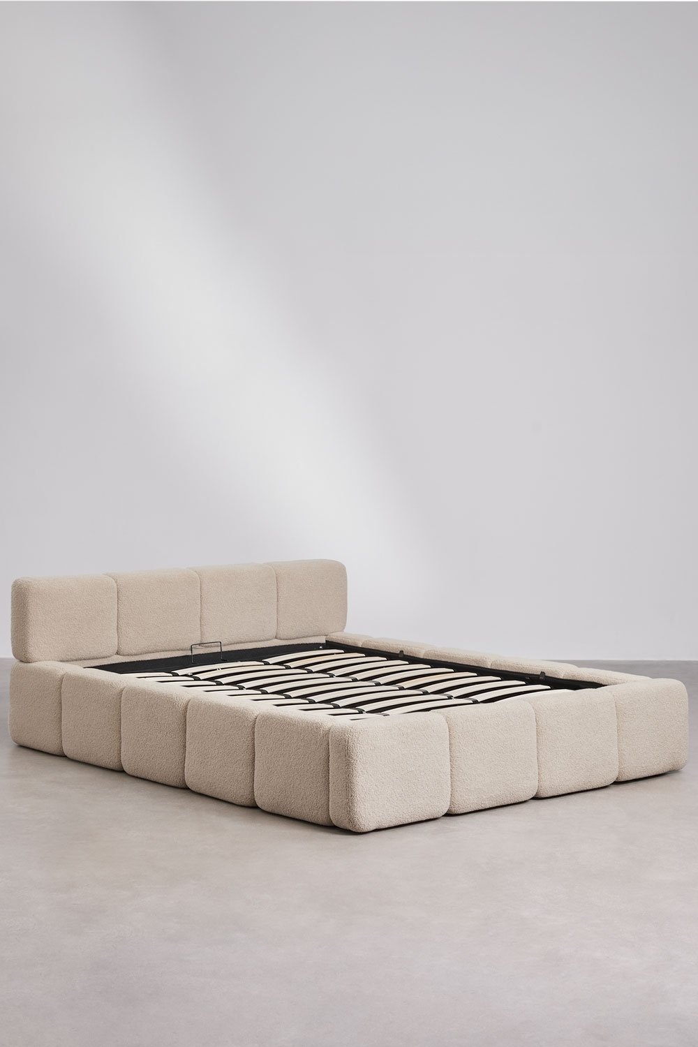 Bed met opklapbare gestoffeerde opbergruimte Jolcem, galerij beeld 3