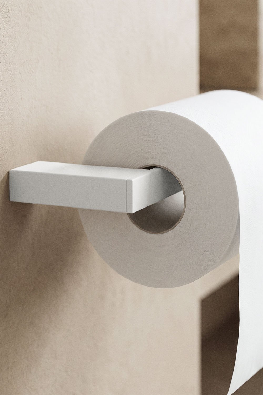 Toiletrolhouder van wit roestvrij staal Olvam, galerij beeld 2