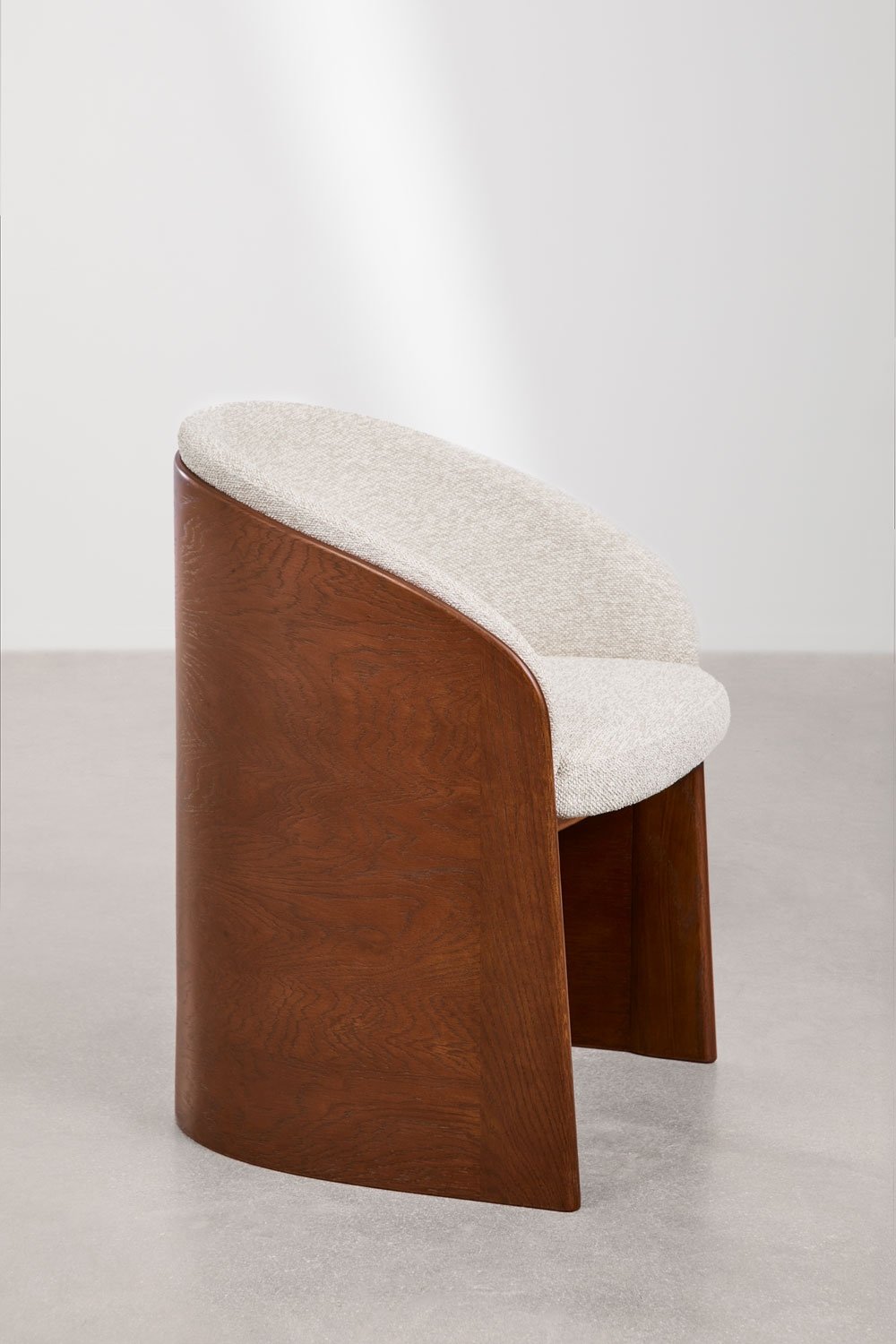 Set van 2 eettafelstoelen van eikenhout en bouclé Keluna, galerij beeld 5