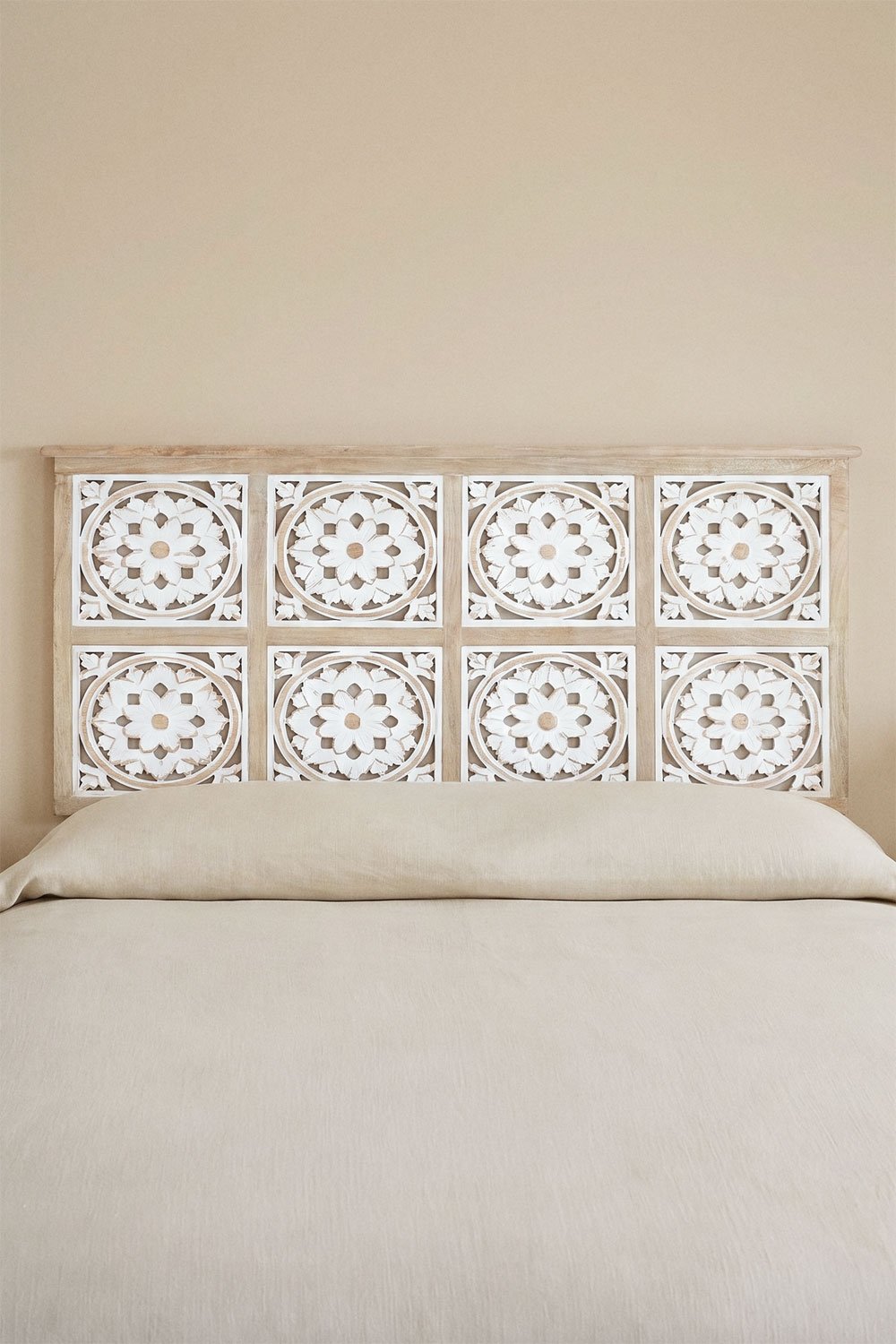 Hoofdbord voor bed van 160 cm van licht mangohout Ardel, galerij beeld 1