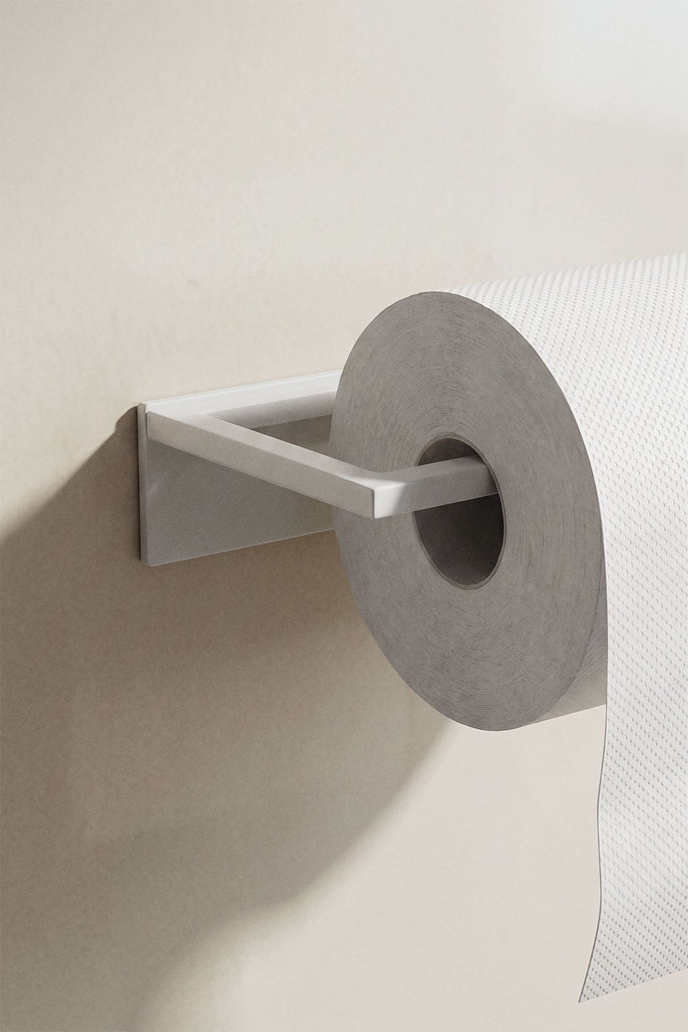 Zelfklevende toiletrolhouder voor de badkamer van wit roestvrij staal Jalter, galerij beeld 2