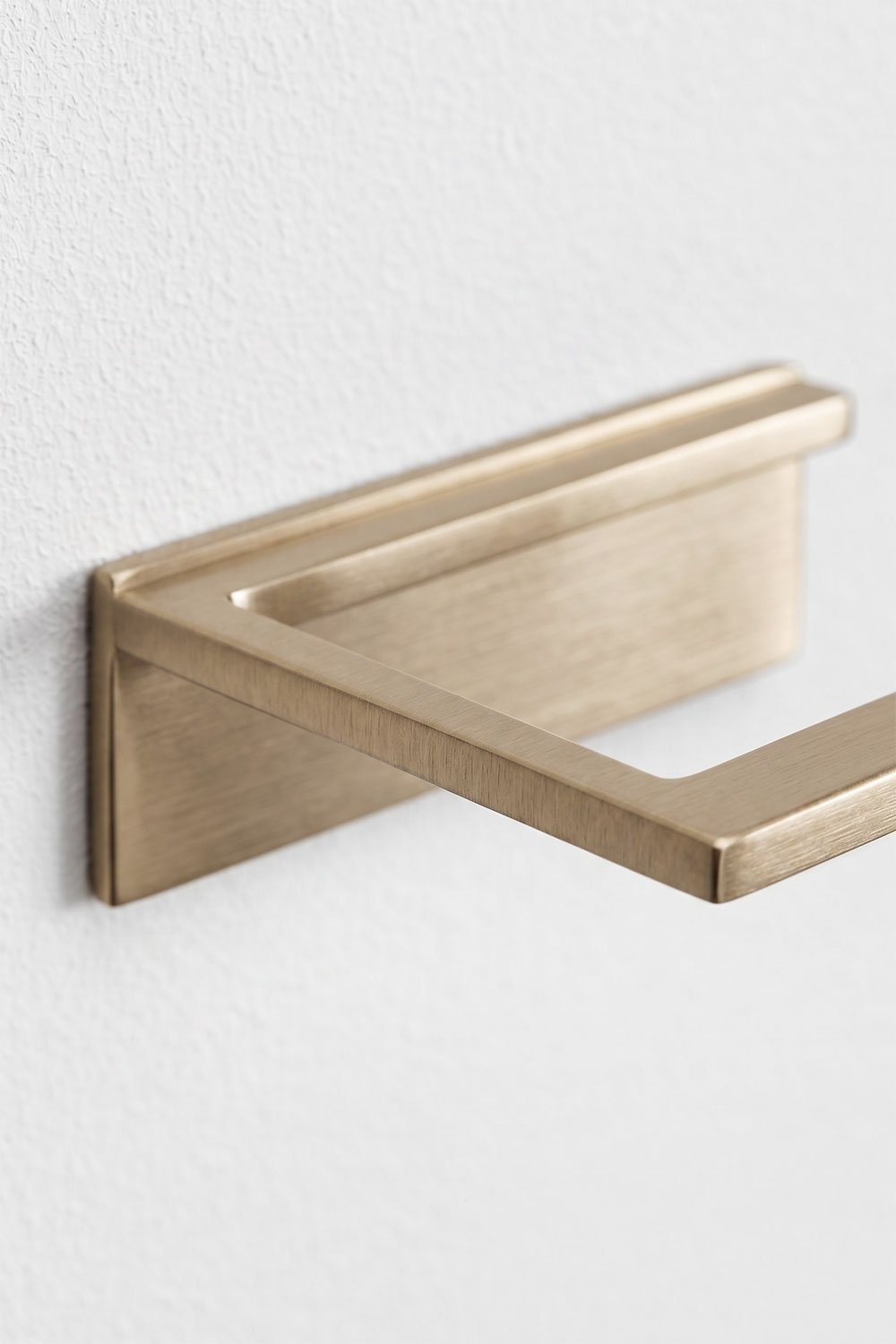 Zelfklevende toiletrolhouder voor de badkamer van geborsteld goudkleurig roestvrij staal Jalter, galerij beeld 5