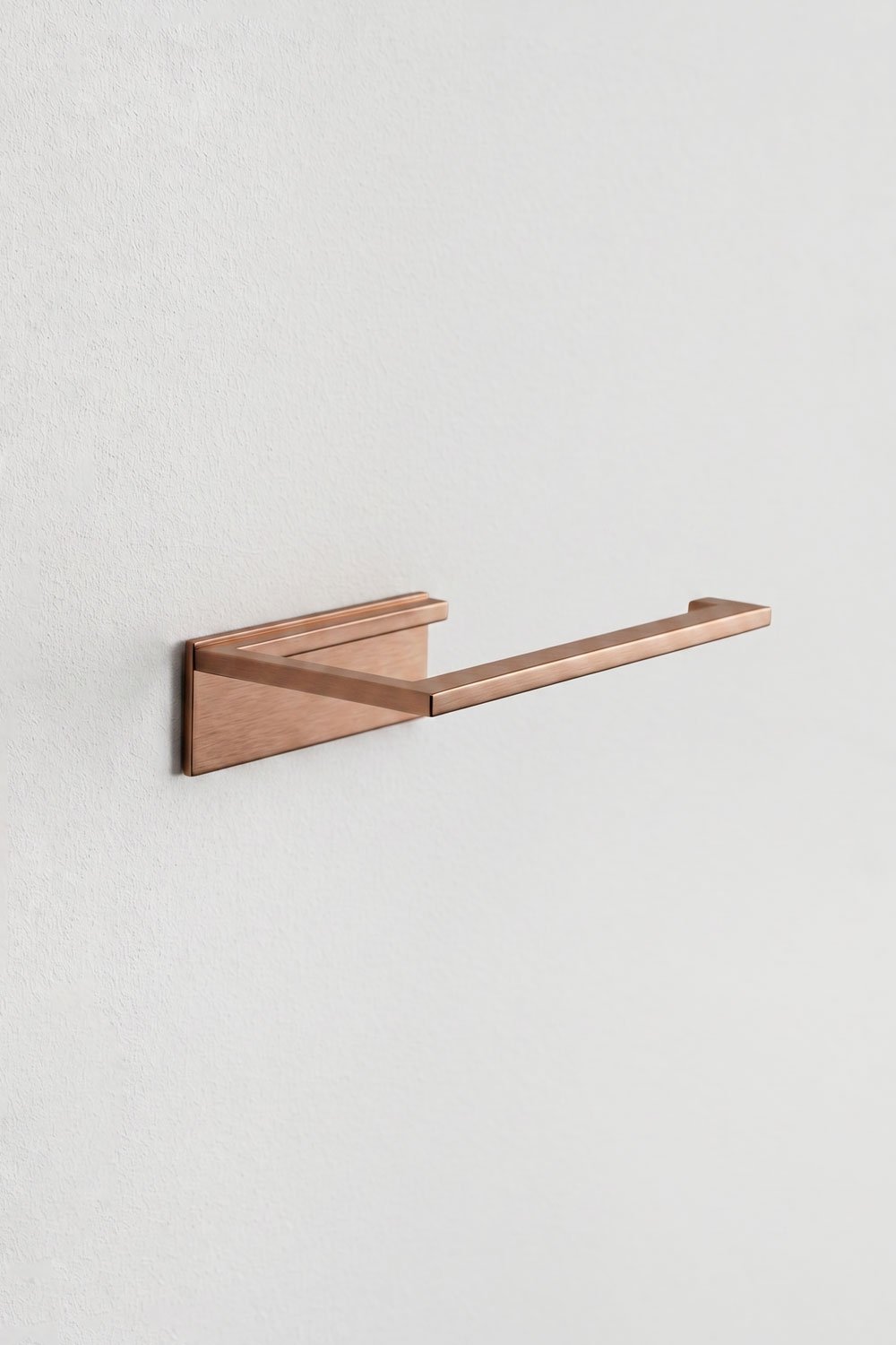 Zelfklevende toiletrolhouder voor de badkamer van geborsteld roségoudkleurig roestvrij staal Jalter, galerij beeld 3
