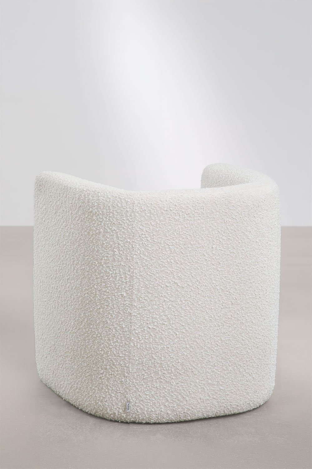 Set van 4 eetkamerstoelen met armleuningen van hout en bouclé stof Bekasi, galerij beeld 5