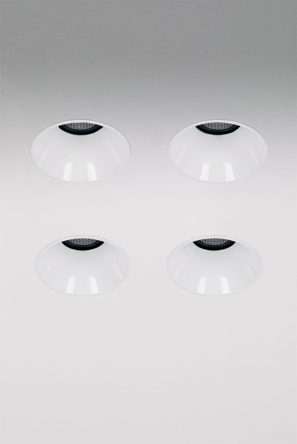 Pack van 4 inbouw LED downlights zonder rand, trimless, rond Ø6,8 cm in aluminium Orelva, imagen de galeria 1