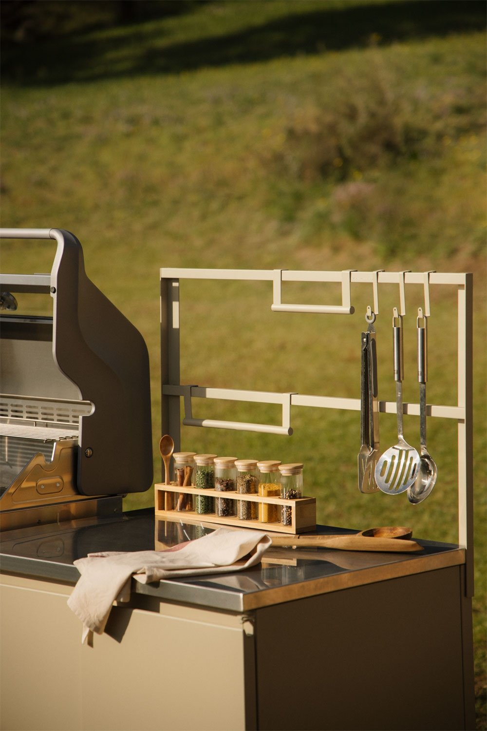 Modulaire buitenkeuken doekhouder van Rivana staal, galerij beeld 7