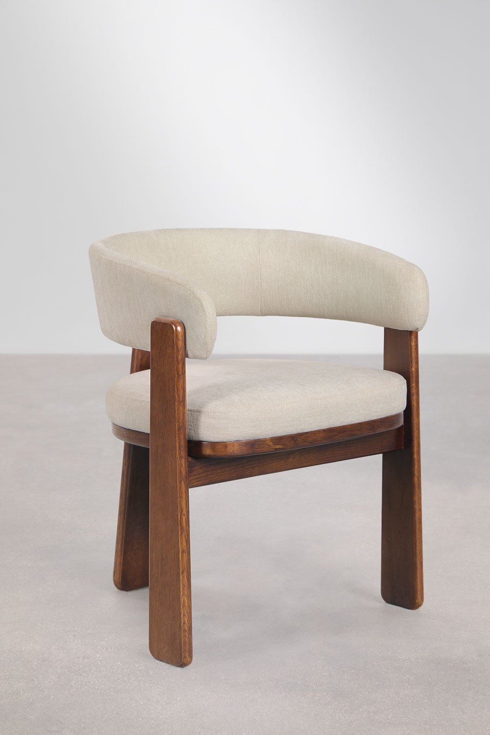 Set van 2 eetkamerstoelen met armleuningen, bekleed en van eikenhout Carbalis, galerij beeld 3