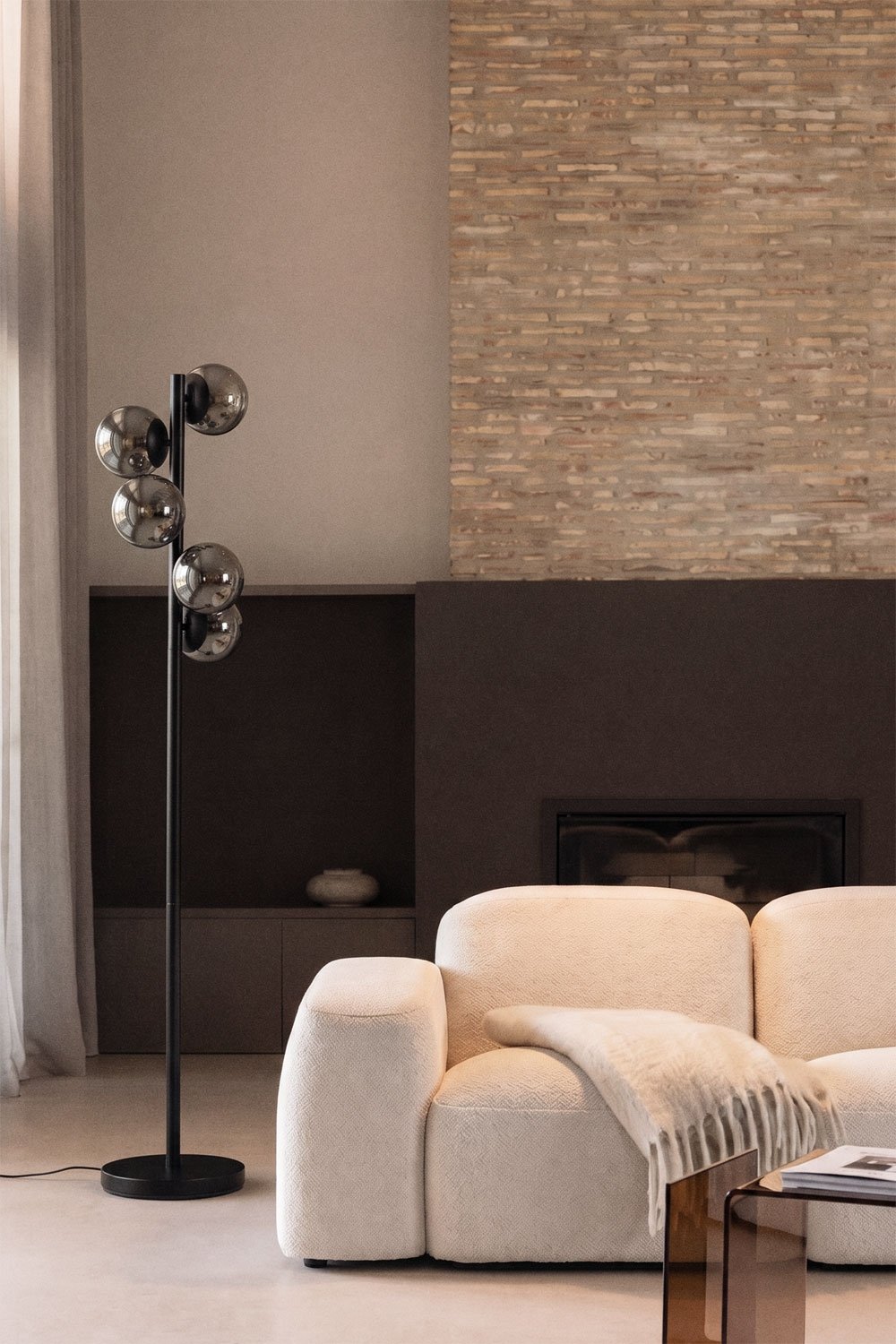 Staande lamp van ijzer met glazen bollen Buble, galerij beeld 1