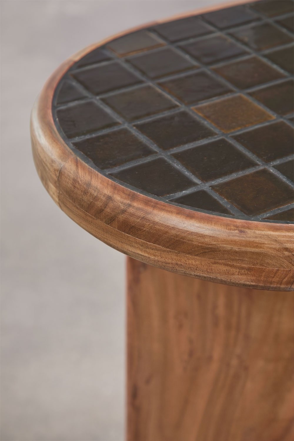 Aitana halfrondje console 100x40 cm met tegels en acaciahout, galerij beeld 5