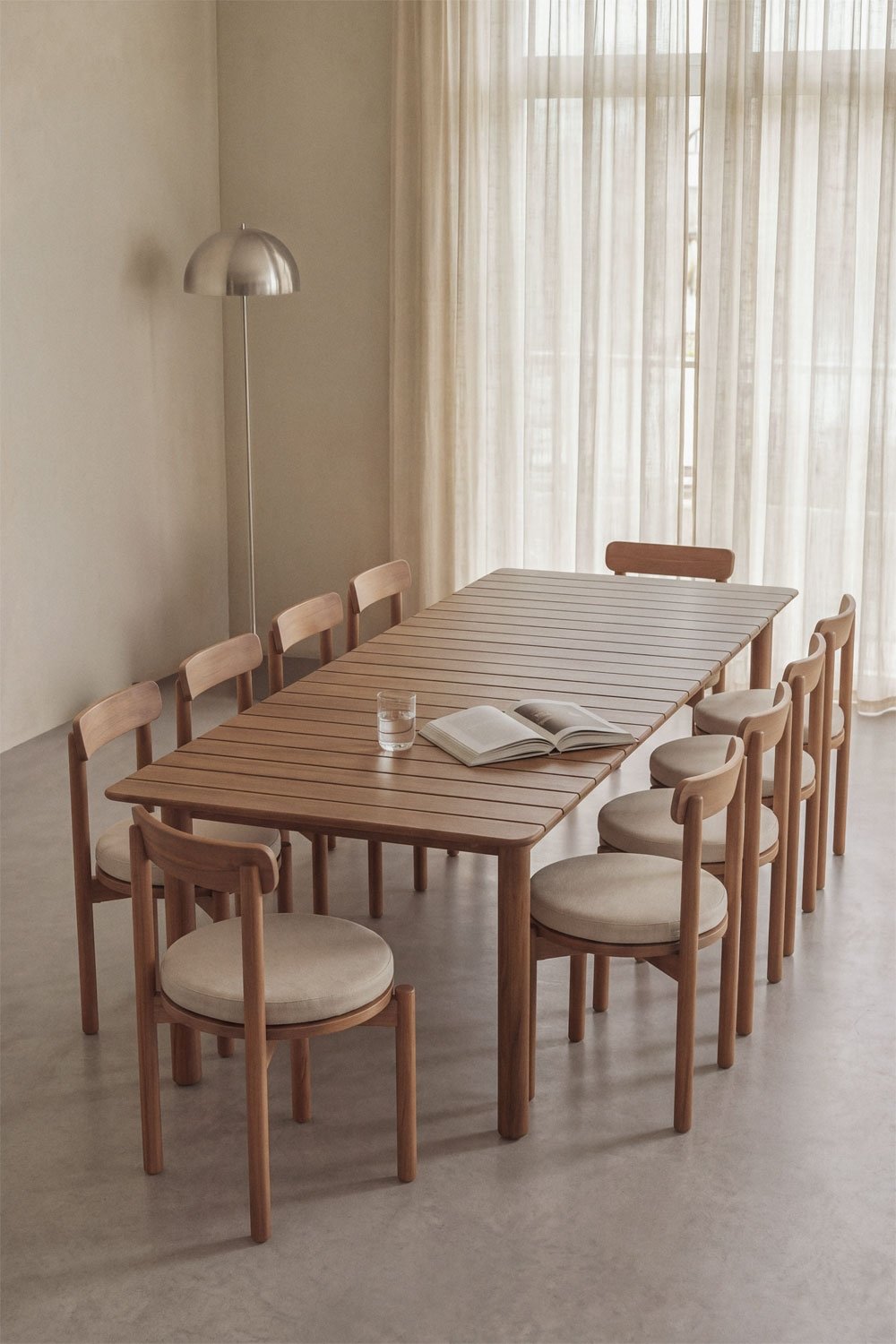Rechthoekige uitschuifbare eettafel 250-310x105 cm van acaciahout Duala, galerij beeld 1