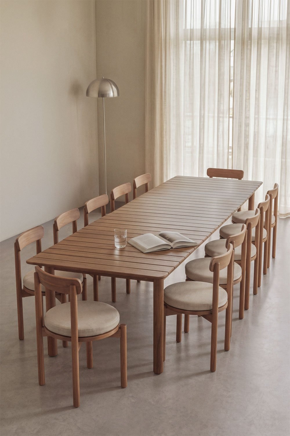 Rechthoekige uitschuifbare eettafel 250-310x105 cm van acaciahout Duala, galerij beeld 2