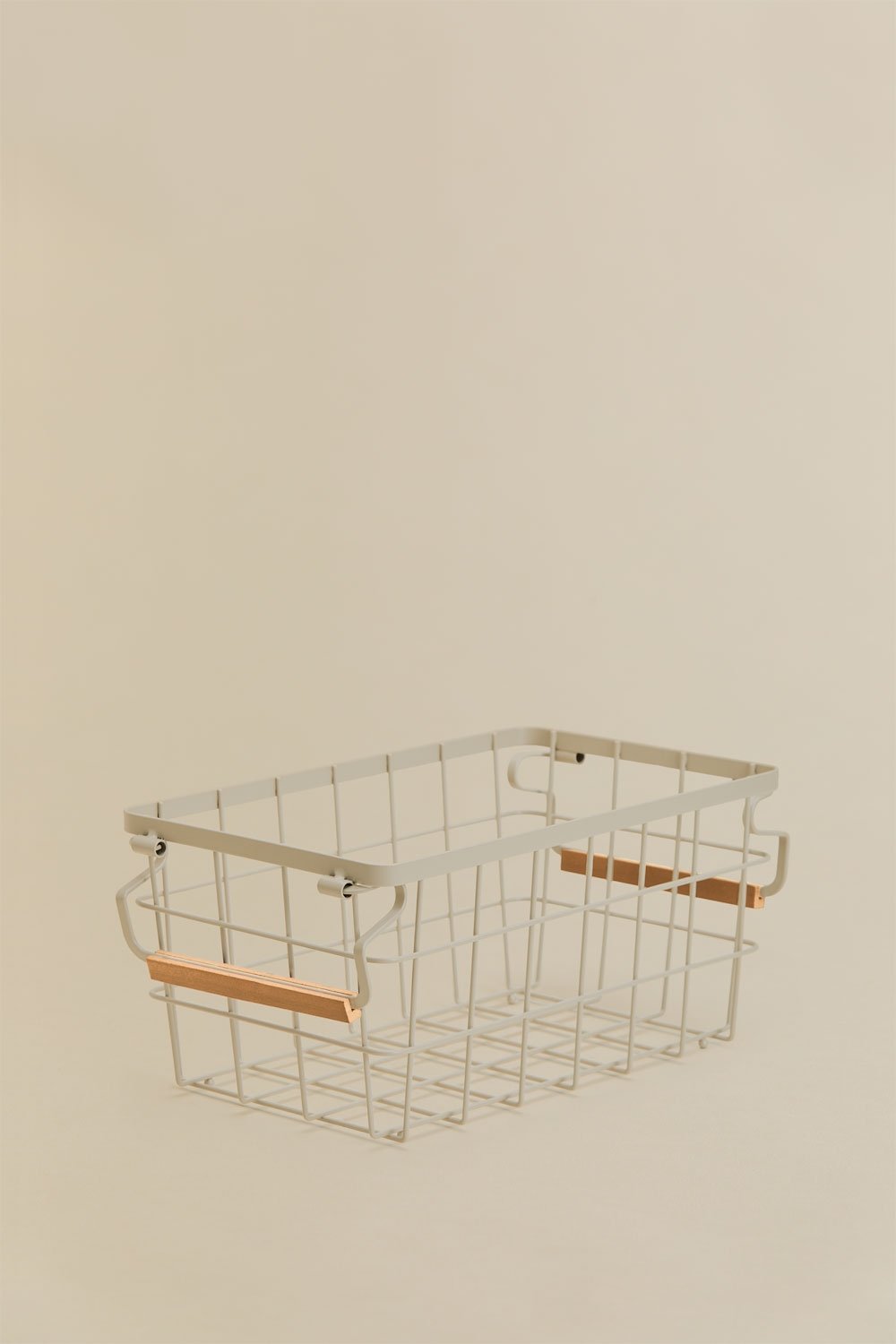 Opbergmand van ijzer en rubberhout Ainela, galerij beeld 3