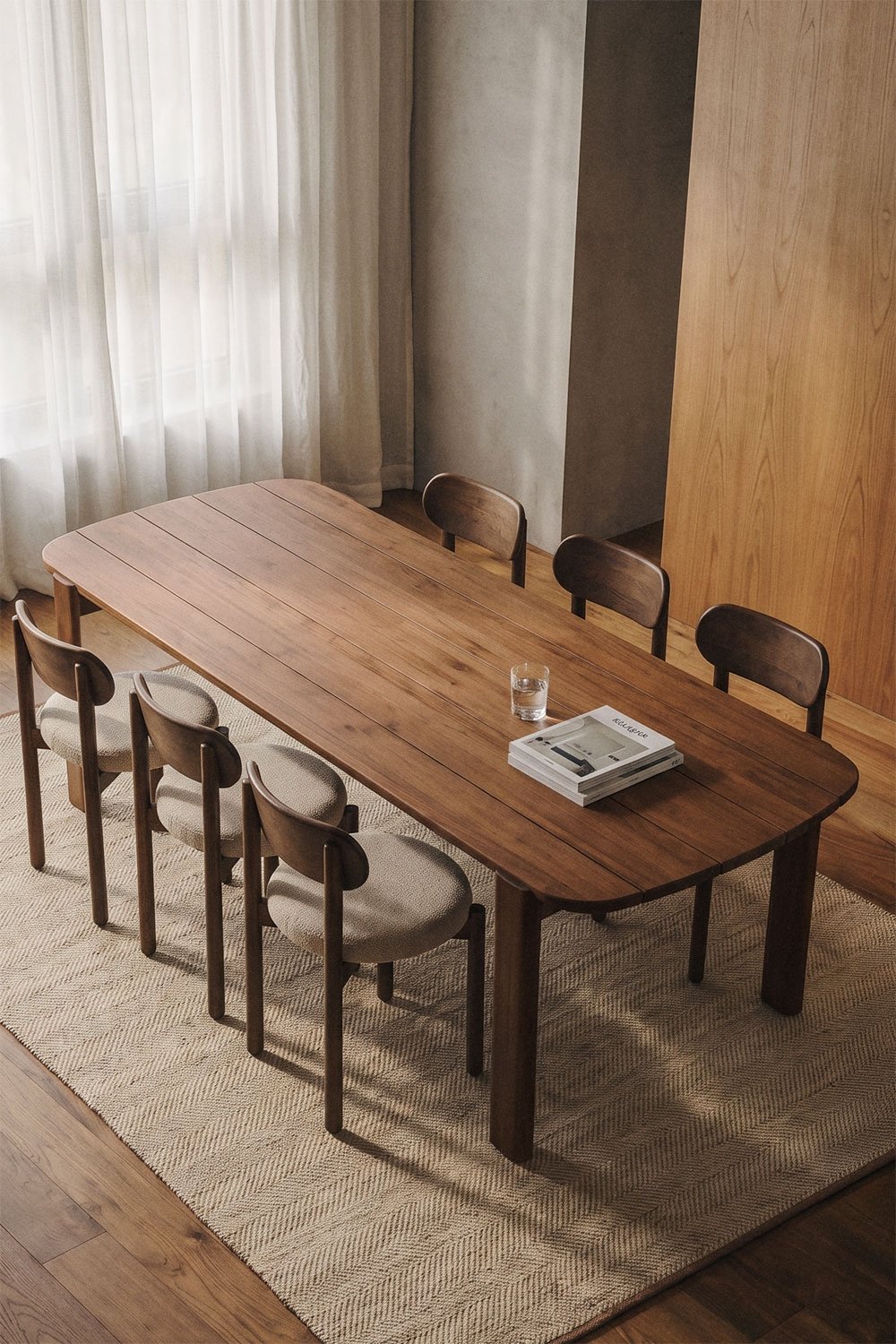 Rectangulaire eettafel 260x115 cm van acaciahout Vetra, galerij beeld 1