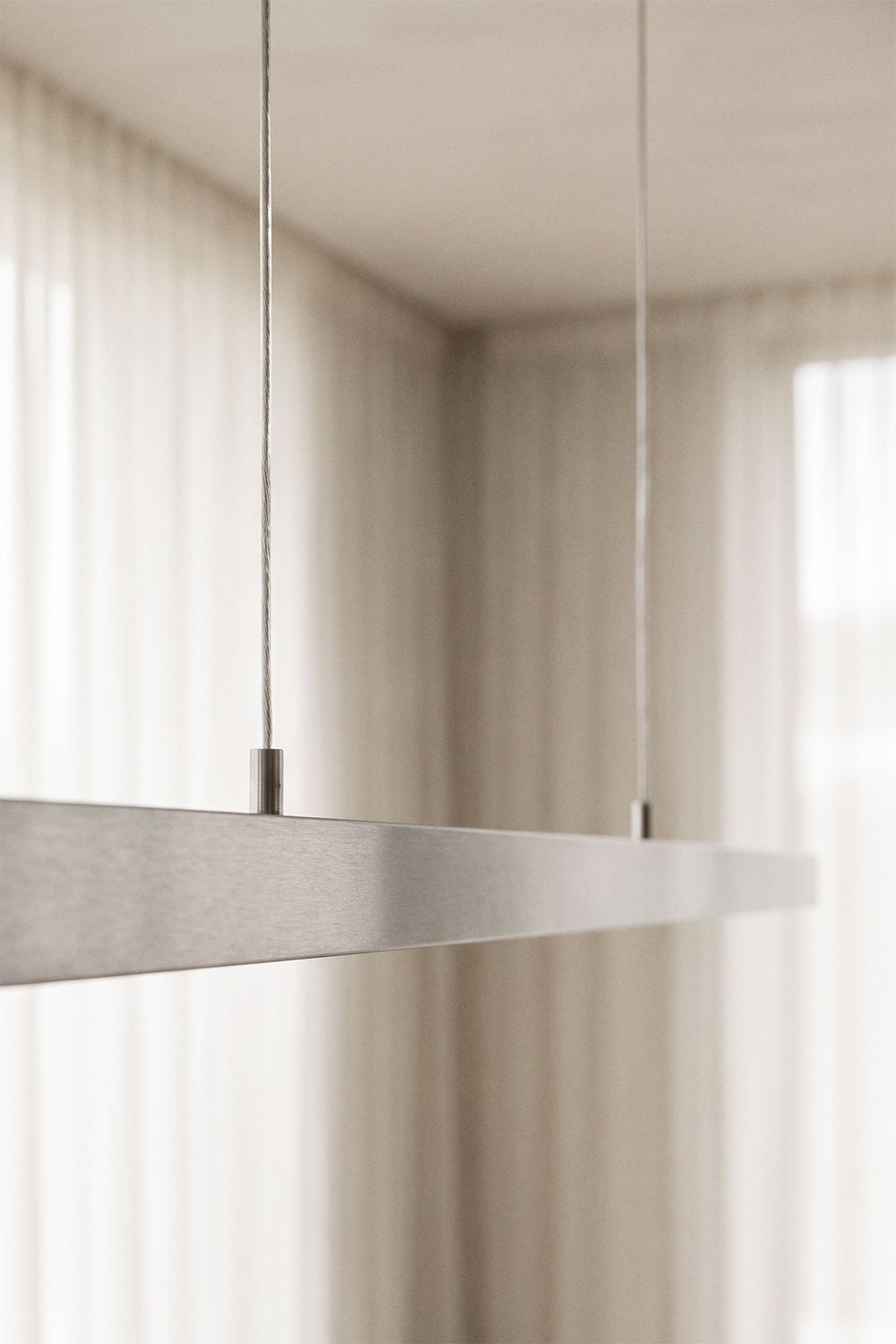 LED lineaire hanglamp 120 cm met indirect licht in aluminium Danile, galerij beeld 2