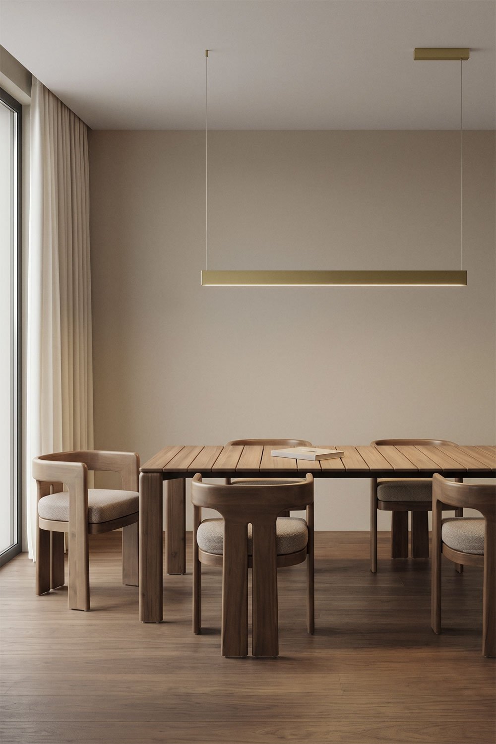 LED lineaire hanglamp 120 cm met indirect licht in aluminium Maulenis, galerij beeld 1