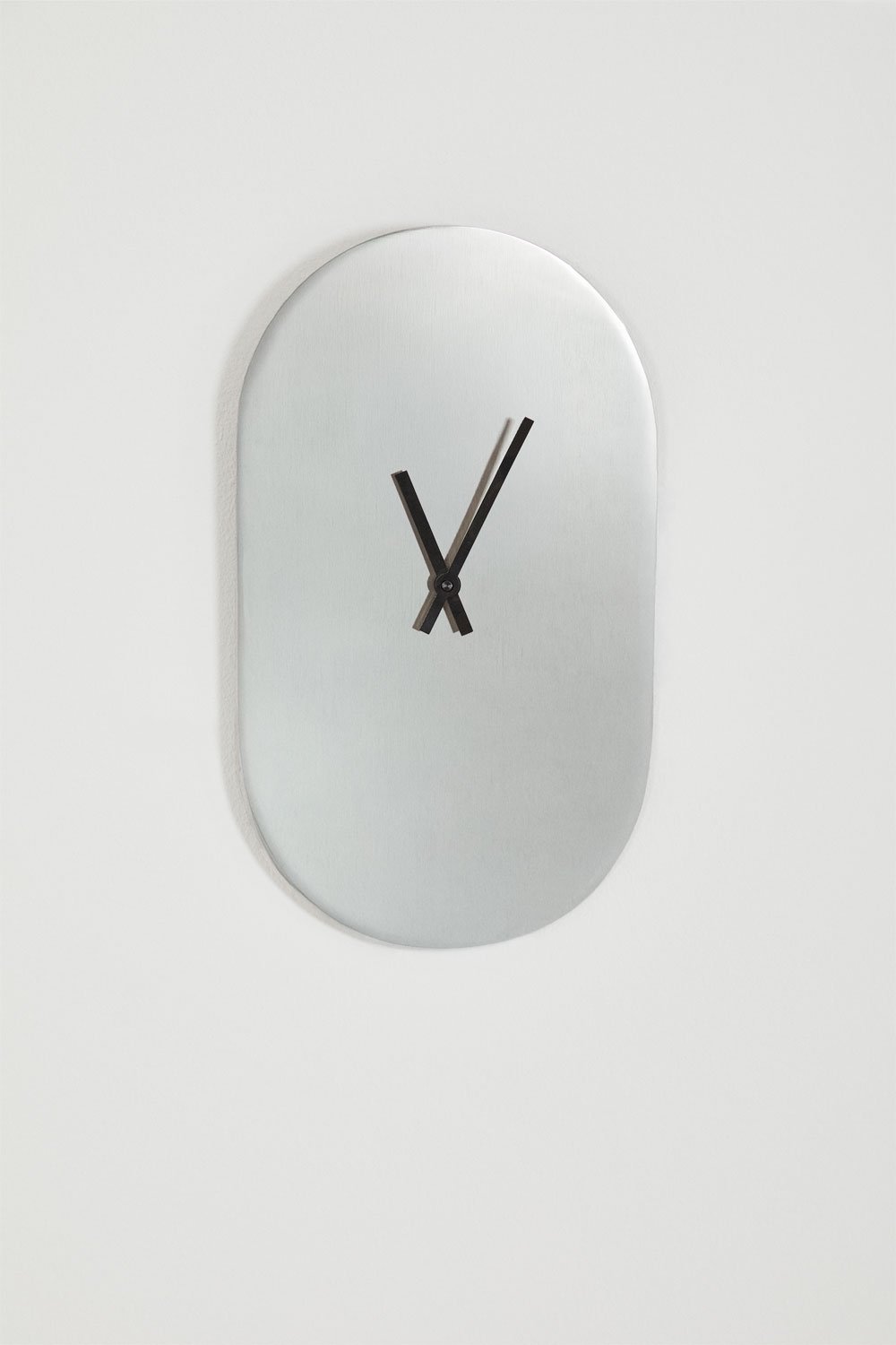 Ovale wandklok 35x20 cm van roestvrij staal Daffiel, galerij beeld 3