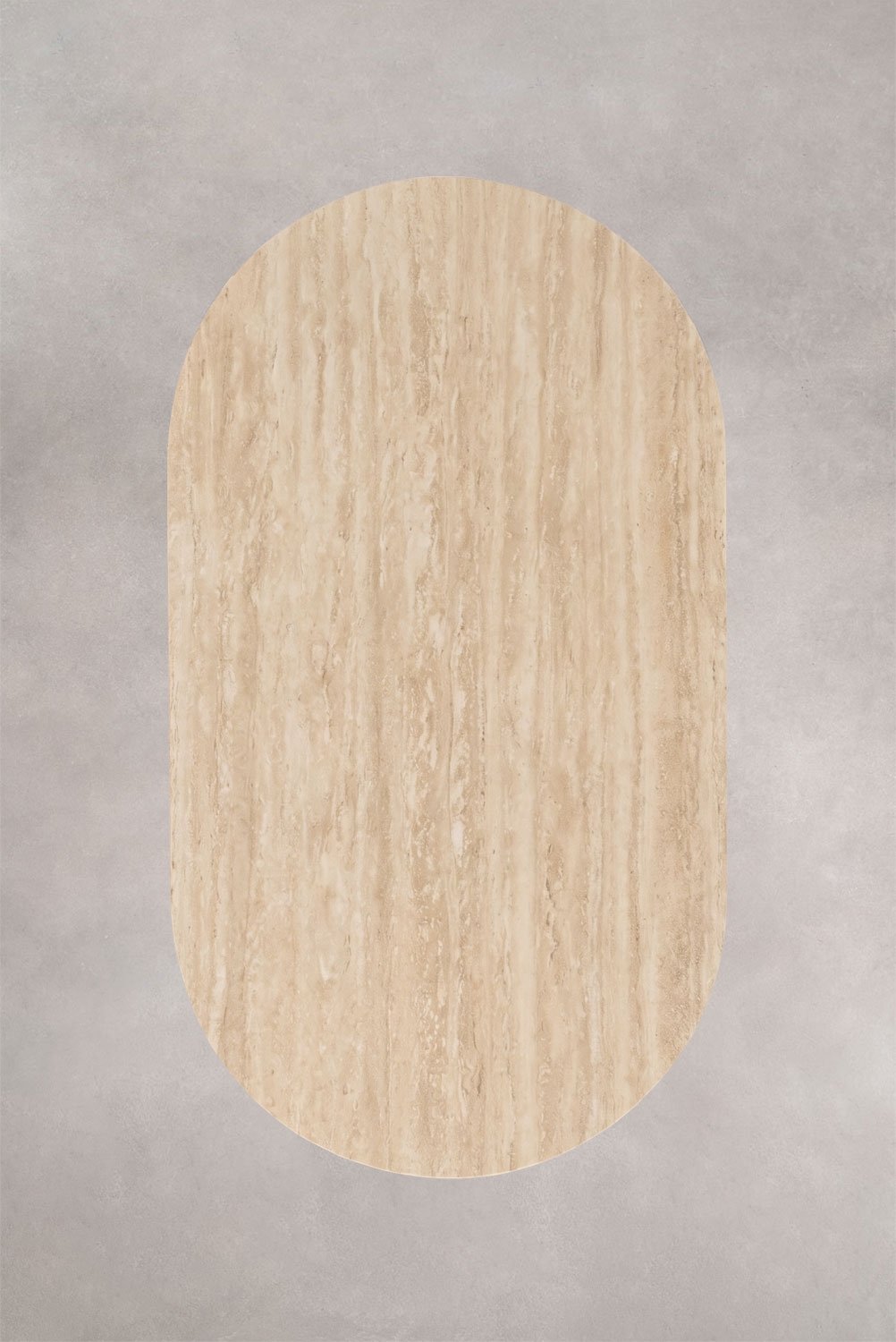 Ovalen salontafel 90x50 cm van mangohout en natuursteen Talix, galerij beeld 9