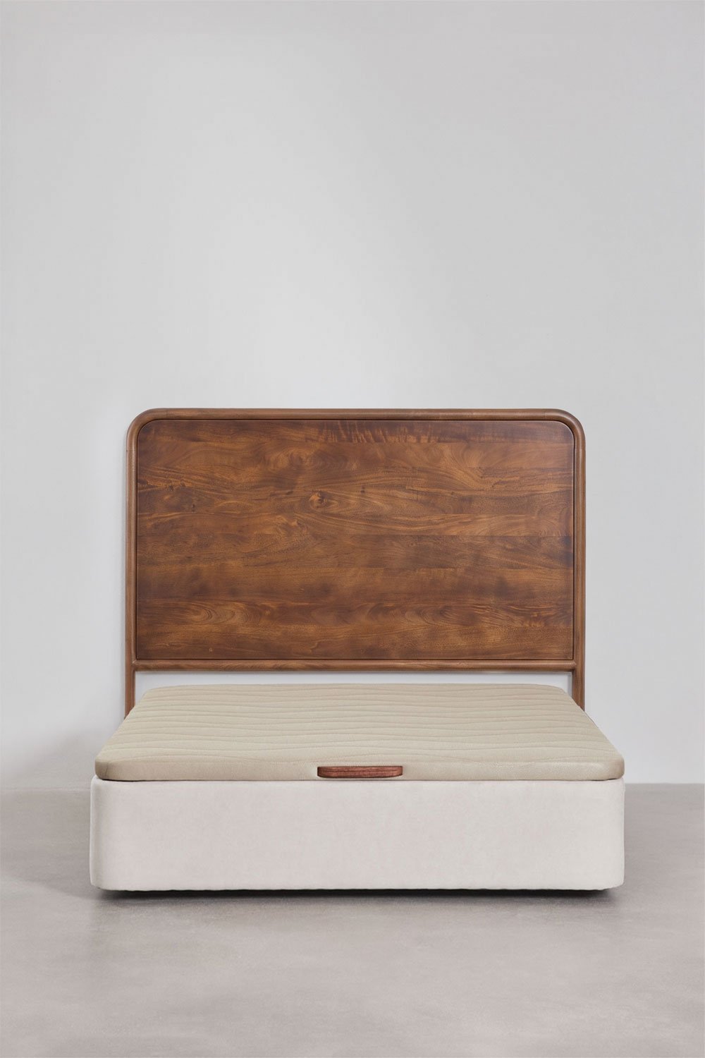 Hoofdbord voor bed van 150 cm van donker mangohout Maupaul, galerij beeld 7