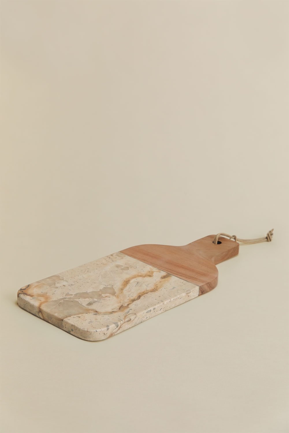 Zevaru serveertafel 40x20 cm van acaciahout en marmer, galerij beeld 4