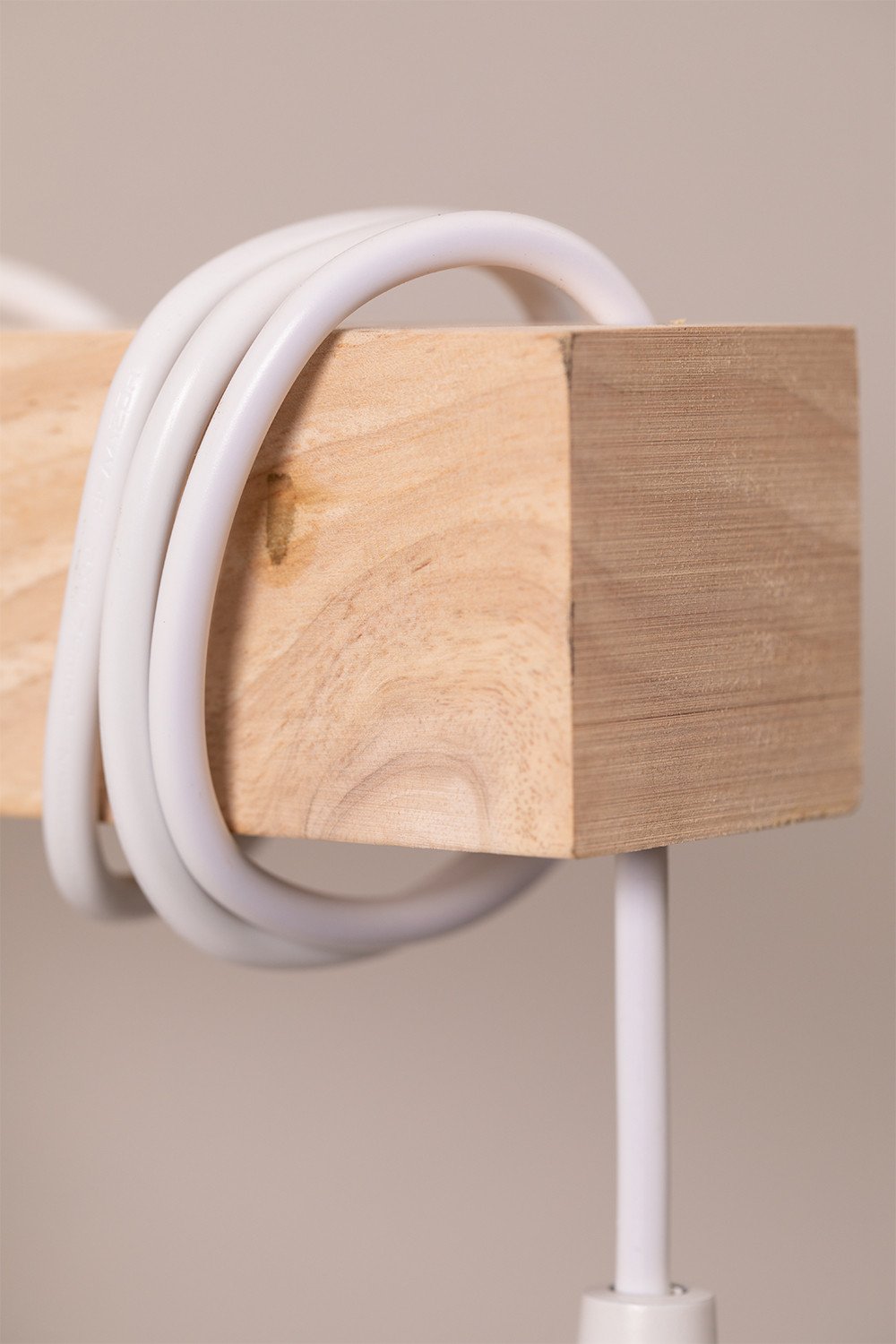 Tina wandlamp van staal en rubberhout , galerij beeld 5