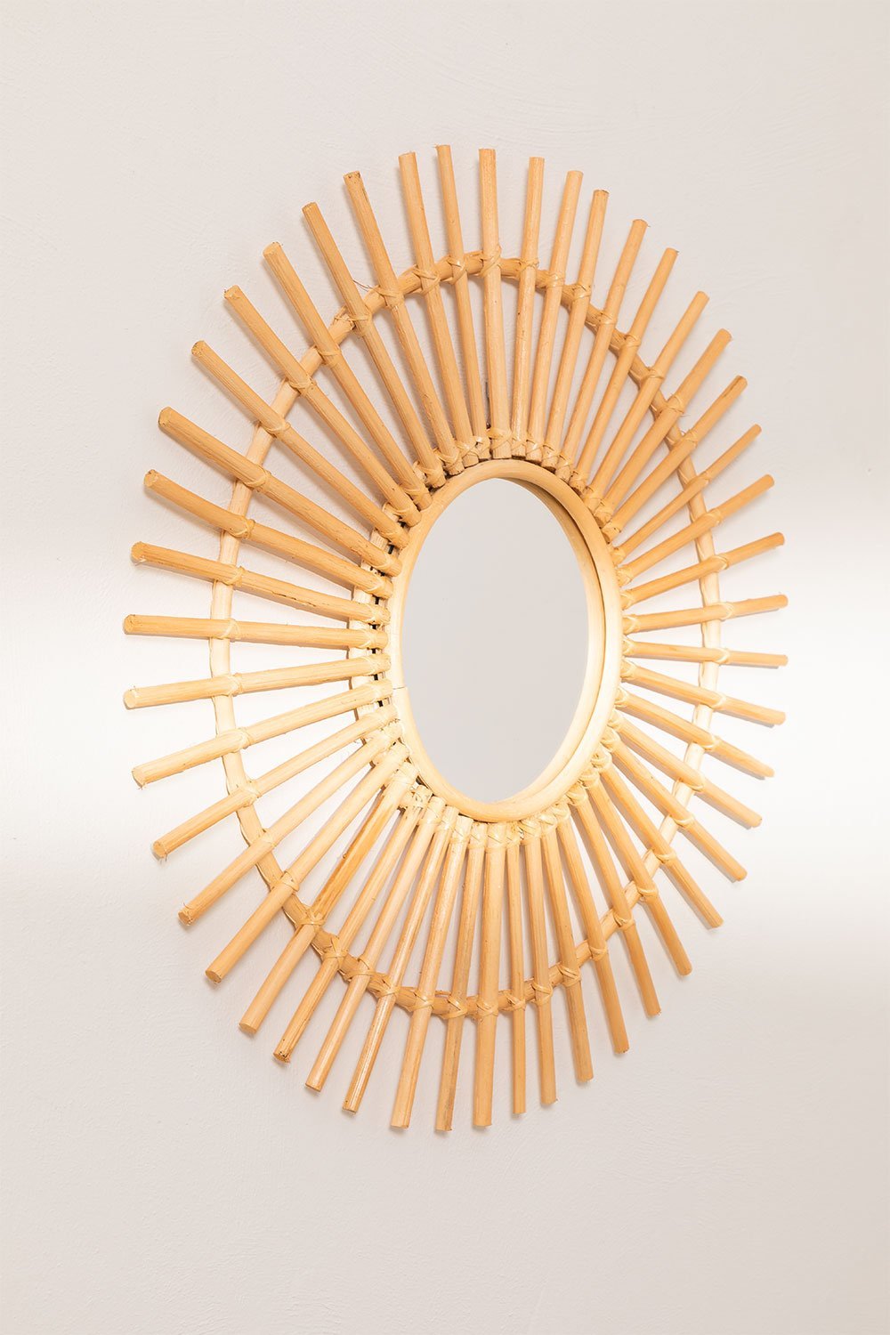 Ronde rotan wandspiegel Ø60 cm Beku, galerij beeld 3