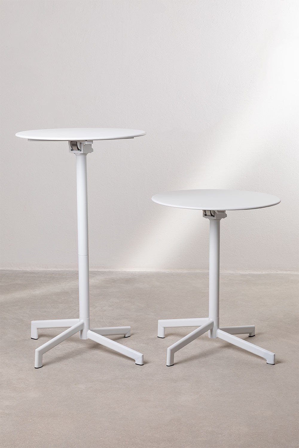 Ronde bartafel Ø60 cm opvouwbaar en om te zetten in 2 hoogtes in staal Dely, galerij beeld 5