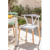 Krzeslo ogrodowe z polietylenu i drewna Uish, miniaturka zdjęcia 1