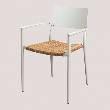 Zestaw 2 Aluminiowych Krzesel Ogrodowych Amadeu Do Sztaplowania Verde Ceniza - Sklum