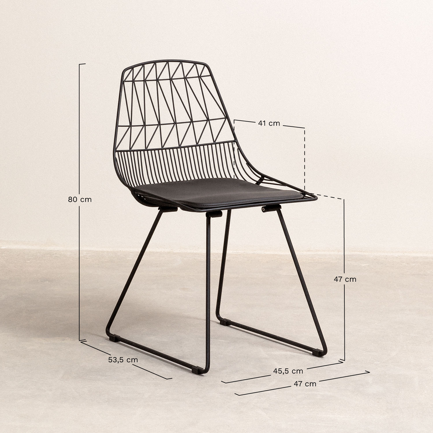 Krzeslo Joahn, rozmiary