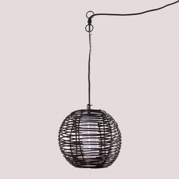 Zewnetrzna Lampa Sufitowa Bissel Wood Effect Ciemnobrązowy - Sklum