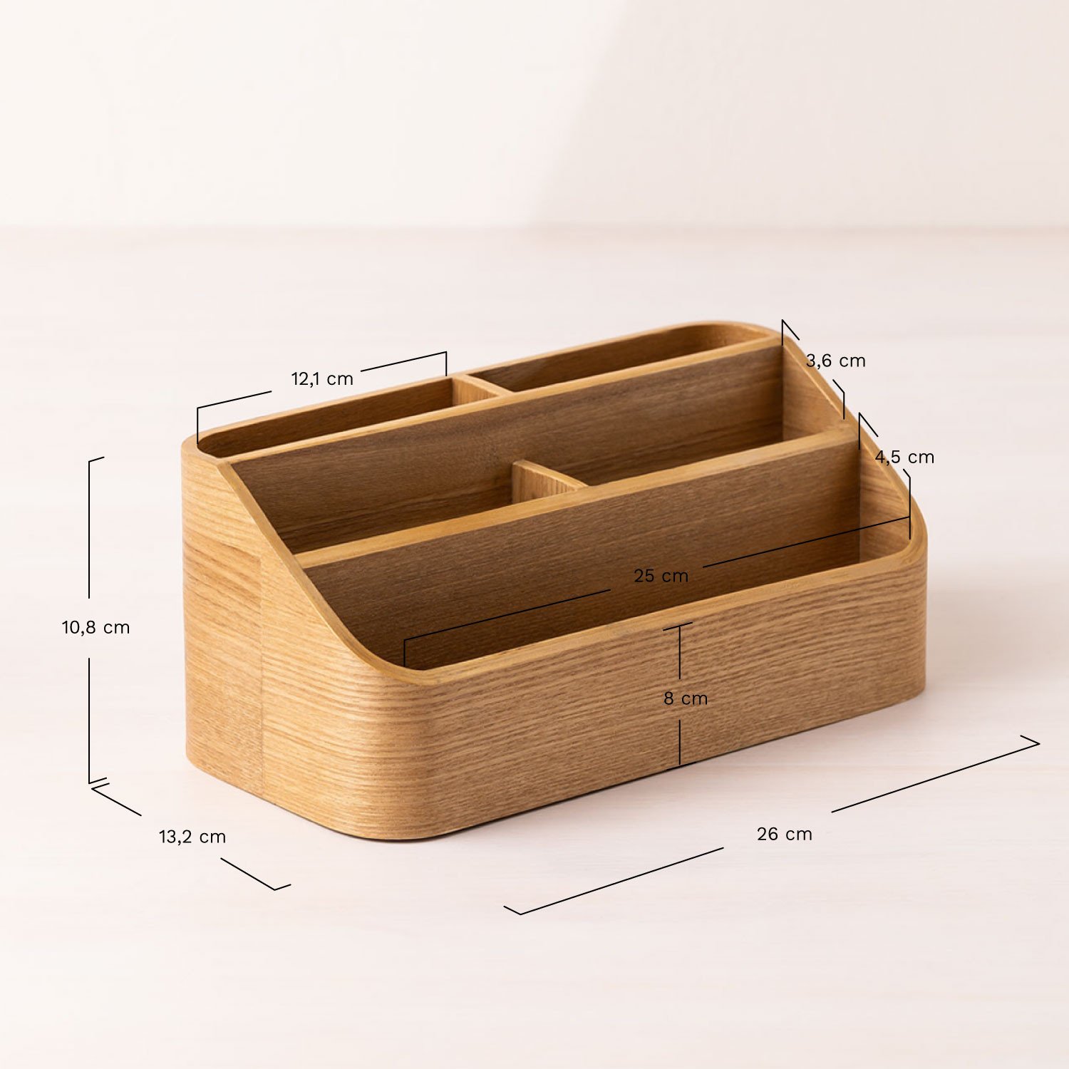 Organizer z Drewna Sosnowego Bray, rozmiary
