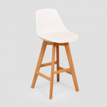 Zestaw 2 Wysokich Taboretów Nordic Edition Biała & ↑65 Cm - Sklum
