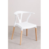 Krzeslo ogrodowe z polietylenu i drewna Uish, miniaturka zdjęcia 2