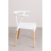Krzeslo ogrodowe z polietylenu i drewna Uish, miniaturka zdjęcia 3