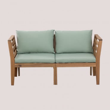 Filips 2-częściowa Modułowa Sofa Ogrodowa Z Podłokietnikami Z Drewna Akacjowego Awokado - Sklum
