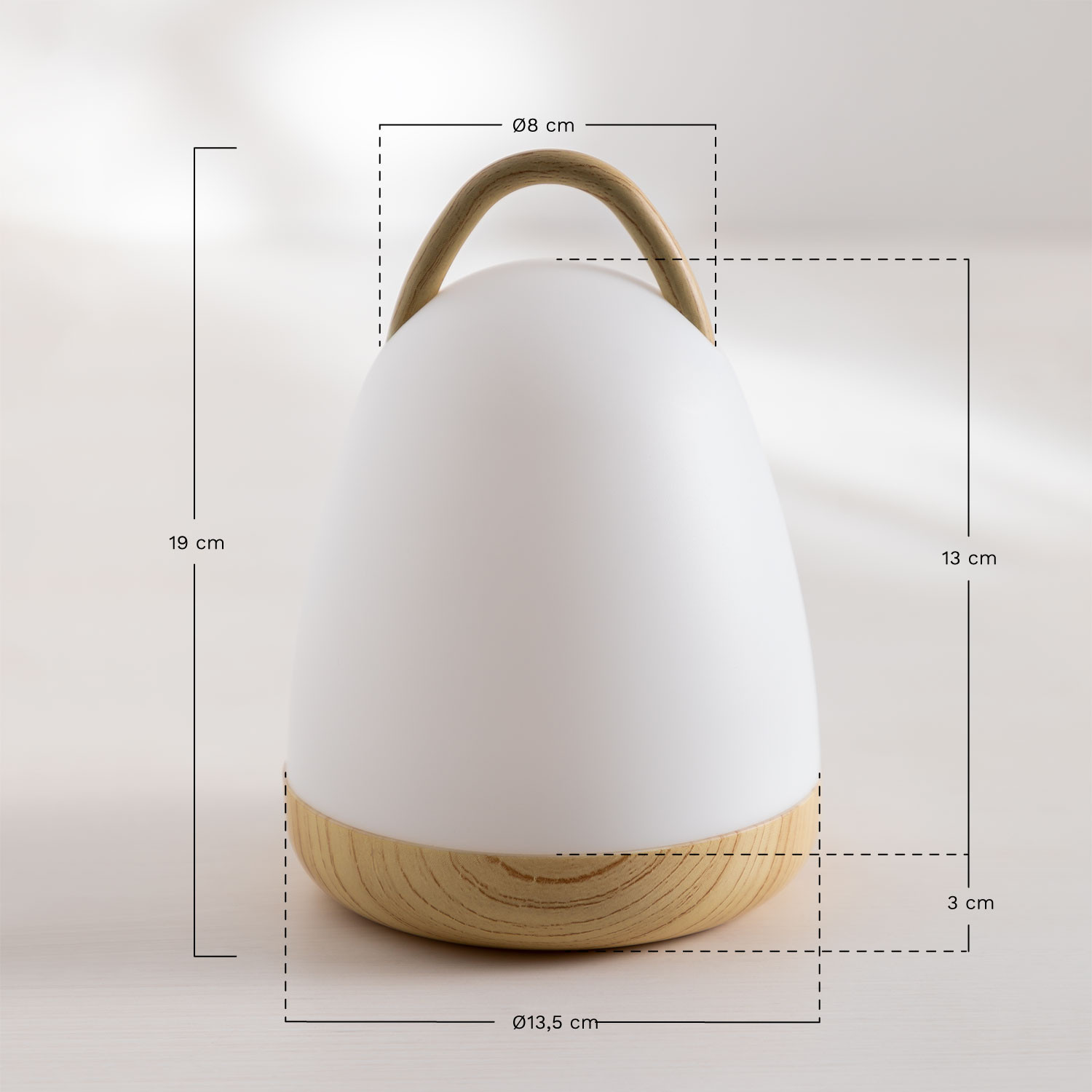 Bezprzewodowa zewnętrzna lampa stołowa LED Andrew, rozmiary