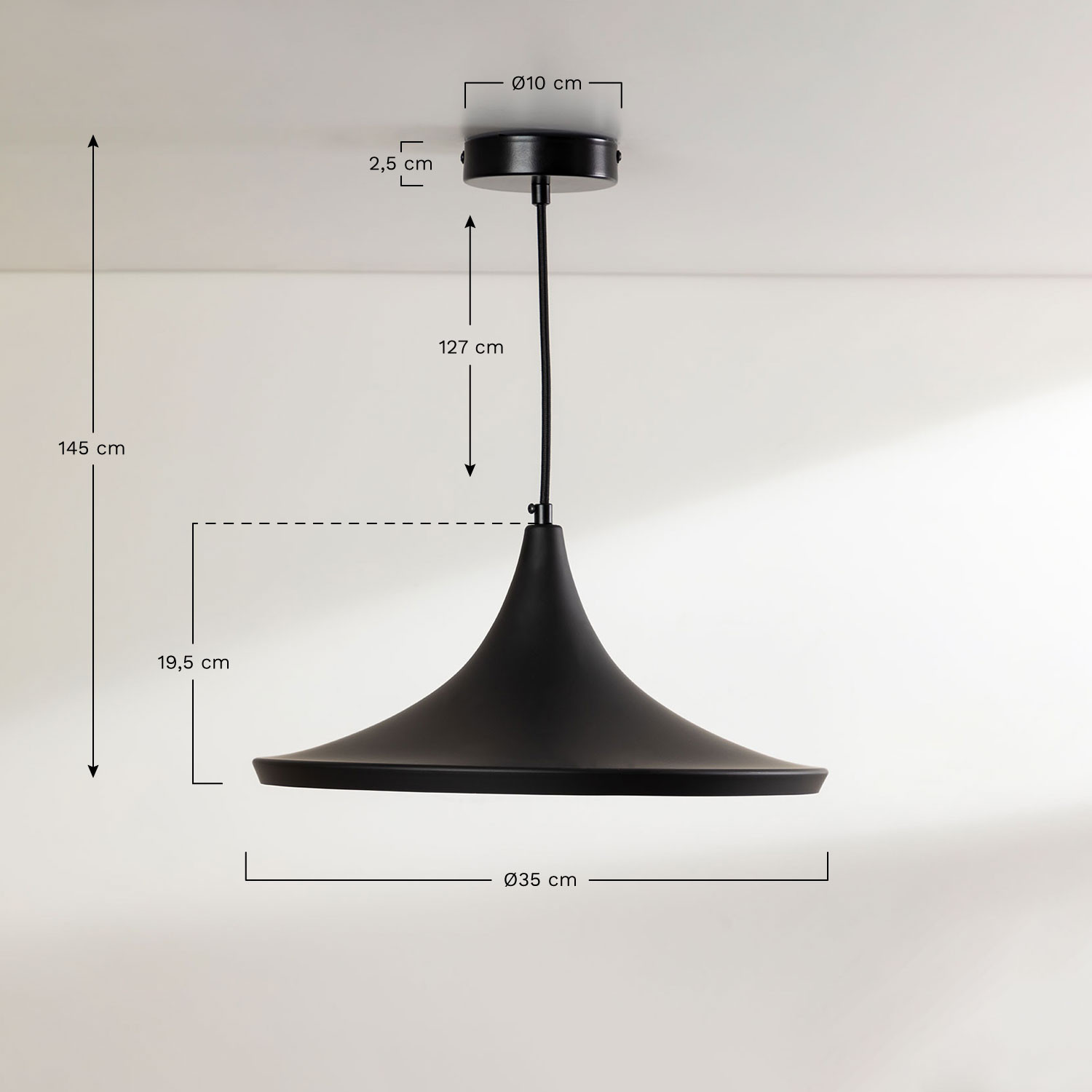 Lampa sufitowa Krhas, rozmiary