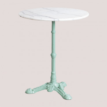Okrągły Stół Barowy Z Marmuru Moka Verde Isla Paraíso & Ø60 Cm - Sklum