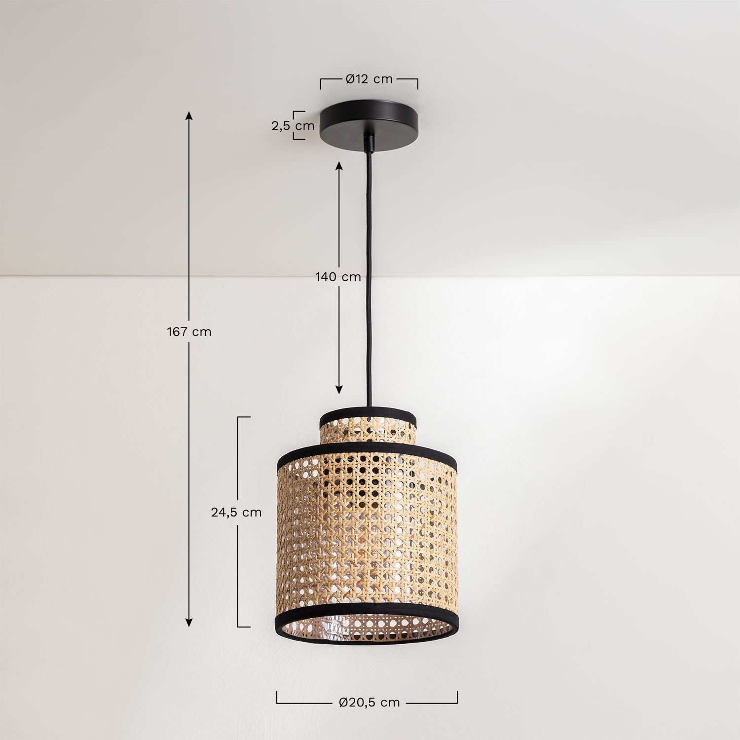 Lampa sufitowa Seimay, rozmiary