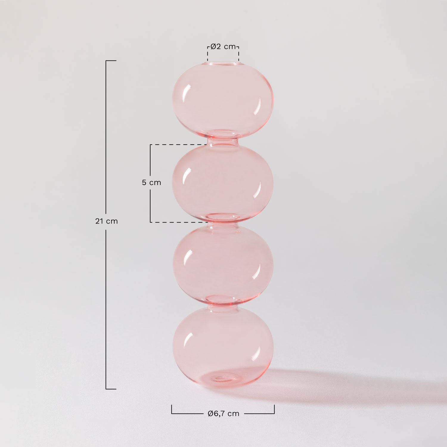 Szklany wazon Nonza Design, rozmiary